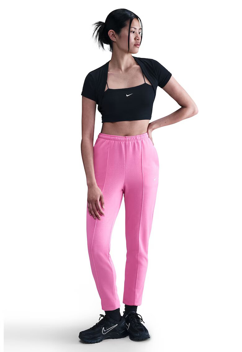 Nike Pantaloni de trening din amestec de bumbac cu buzunzare laterale - Roz deschis