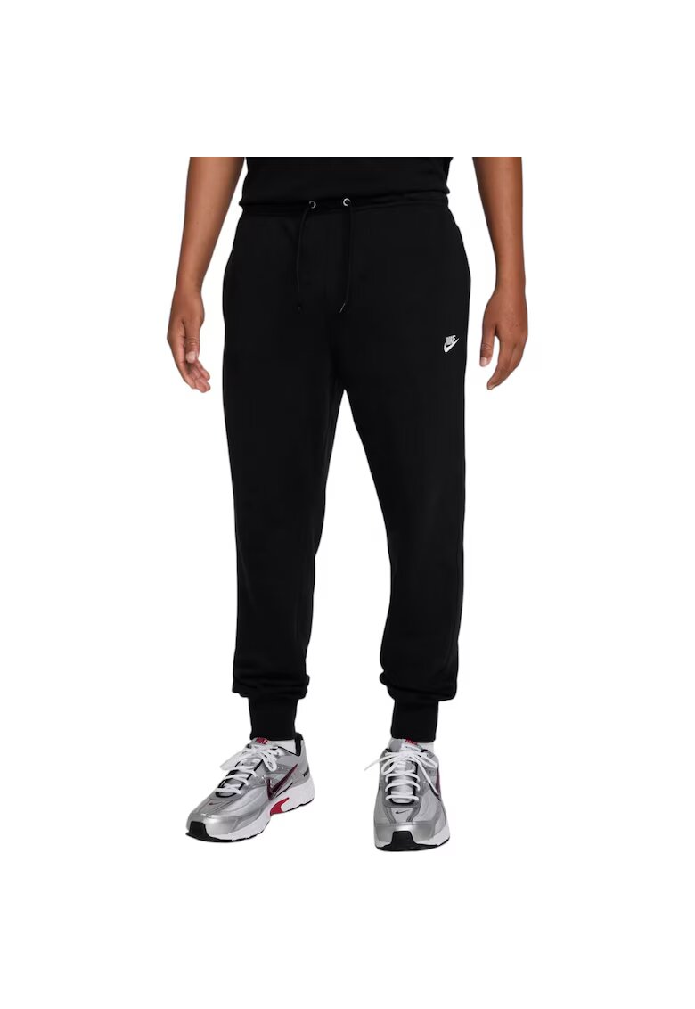 Nike Pantaloni de trening din amestec de bumbac cu logo - Negru