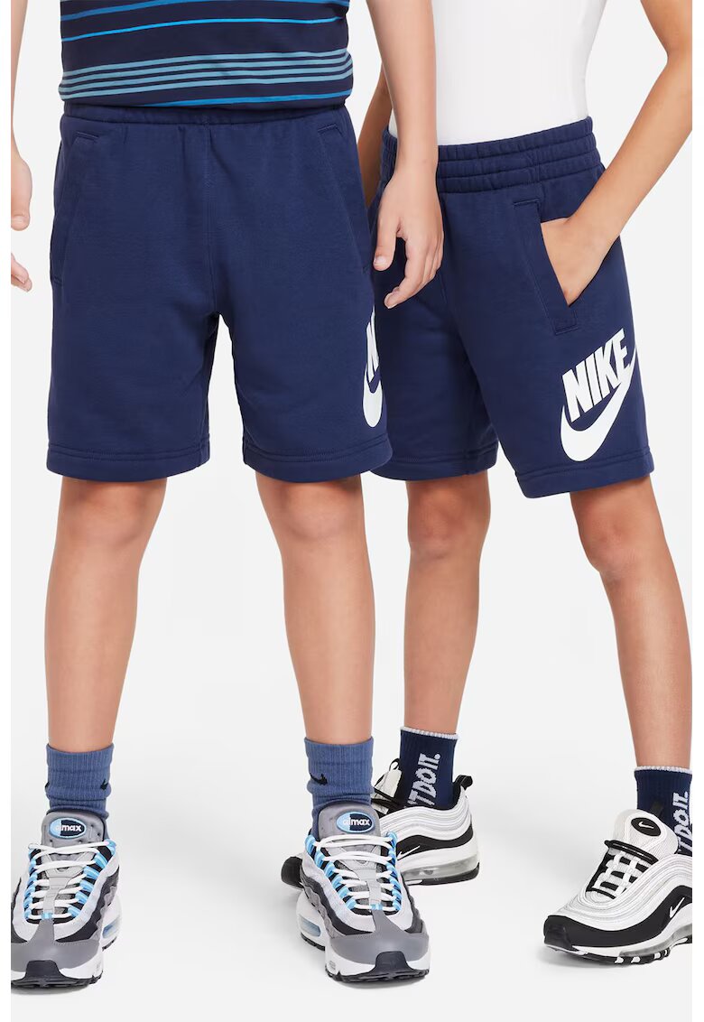 Nike Pantaloni scurti cu buzunare oblice Sportswear Club - Alb/Bleumarin