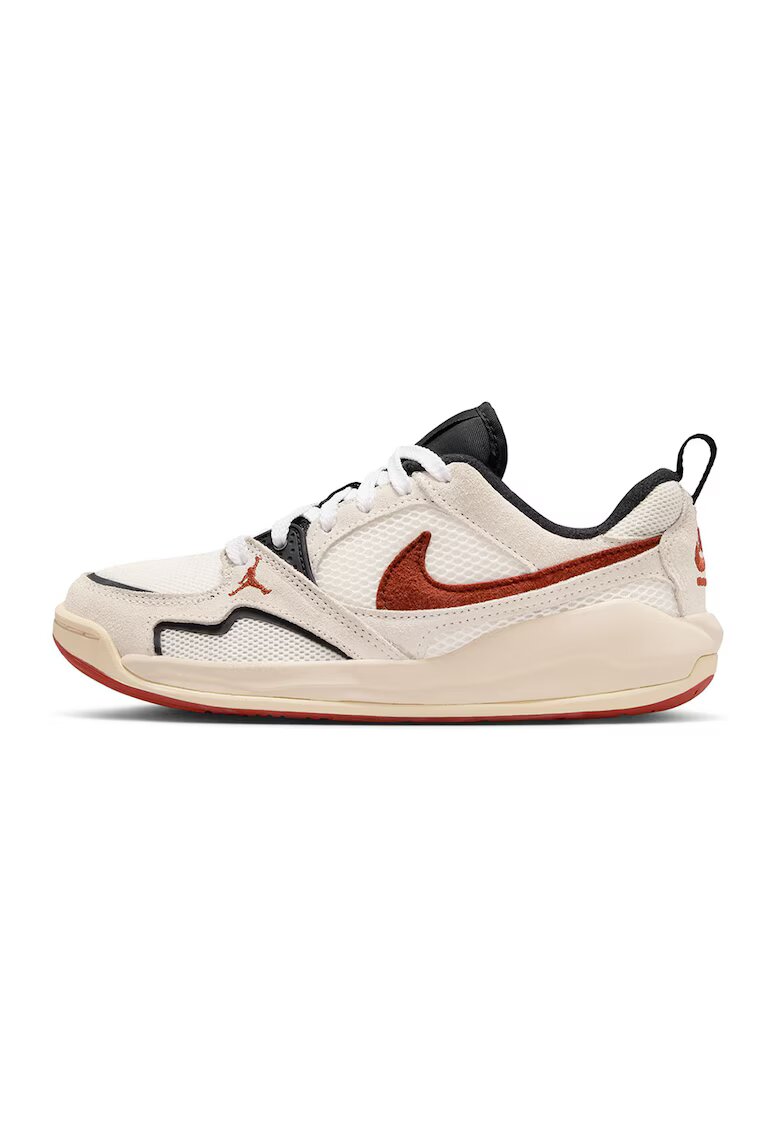 Nike Pantofi Air Jordan din plasa cu garnituri din piele - pentru baschet - Alb/Bej deschis