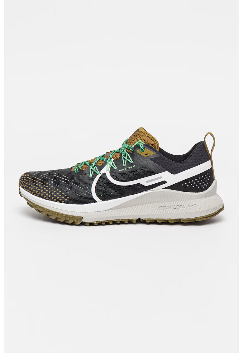 Nike Pantofi din material textil pentru alergare pe teren accidentat React Pegasus 4 - Alb/Negru/Kaki