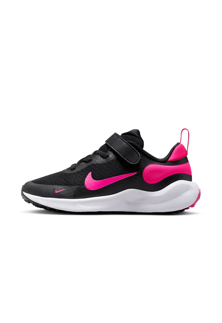 Nike Pantofi Revolution 7 cu amortizare si velcro - pentru alergare - Negru/Roz