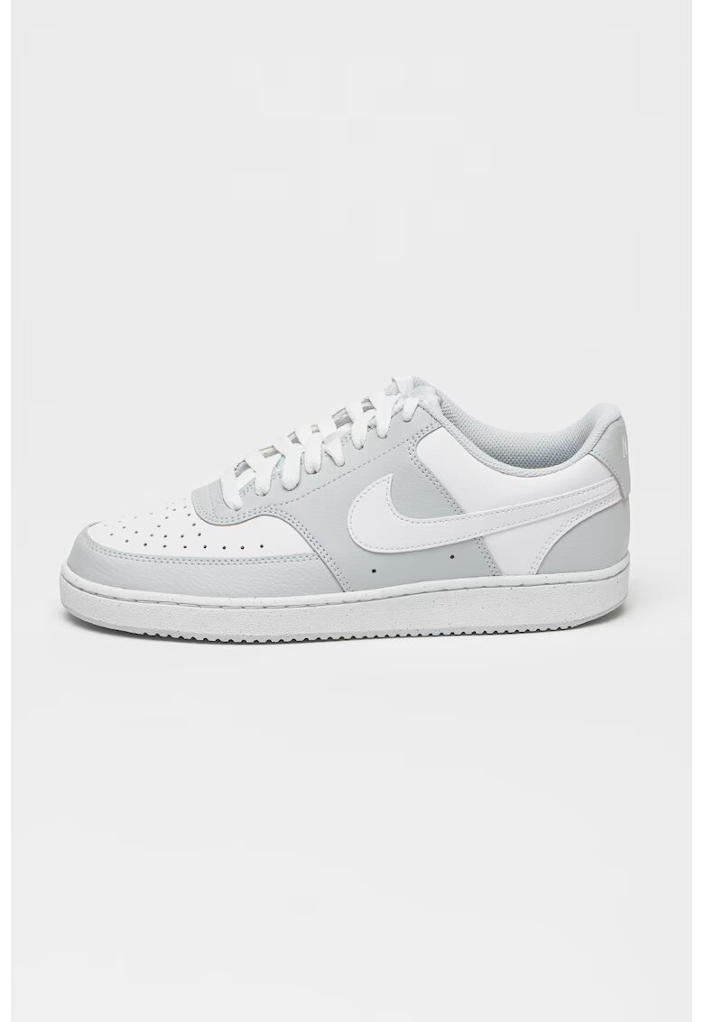 Nike Pantofi sport Court Vision de piele ecologica - Gri deschis/Alb murdar