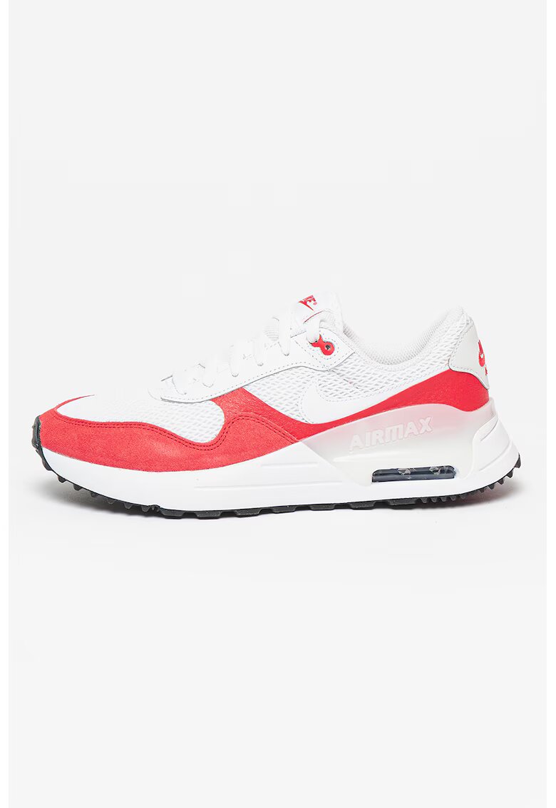Nike Pantofi sport cu detalii de piele intoarsa Air Max SYSTM - Rosu - Alb - 8.5