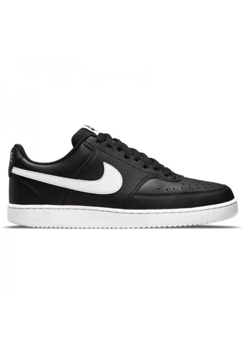 Nike Pantofi sport de piele ecologica Court Vision Low Next Nature - Negru/Alb optic