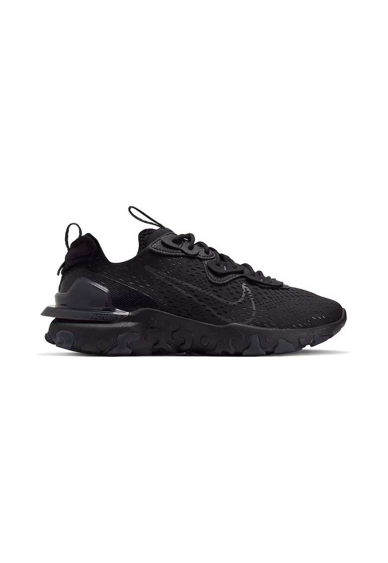 Nike Pantofi sport de plasa tricotata React Vision - Onyx Black