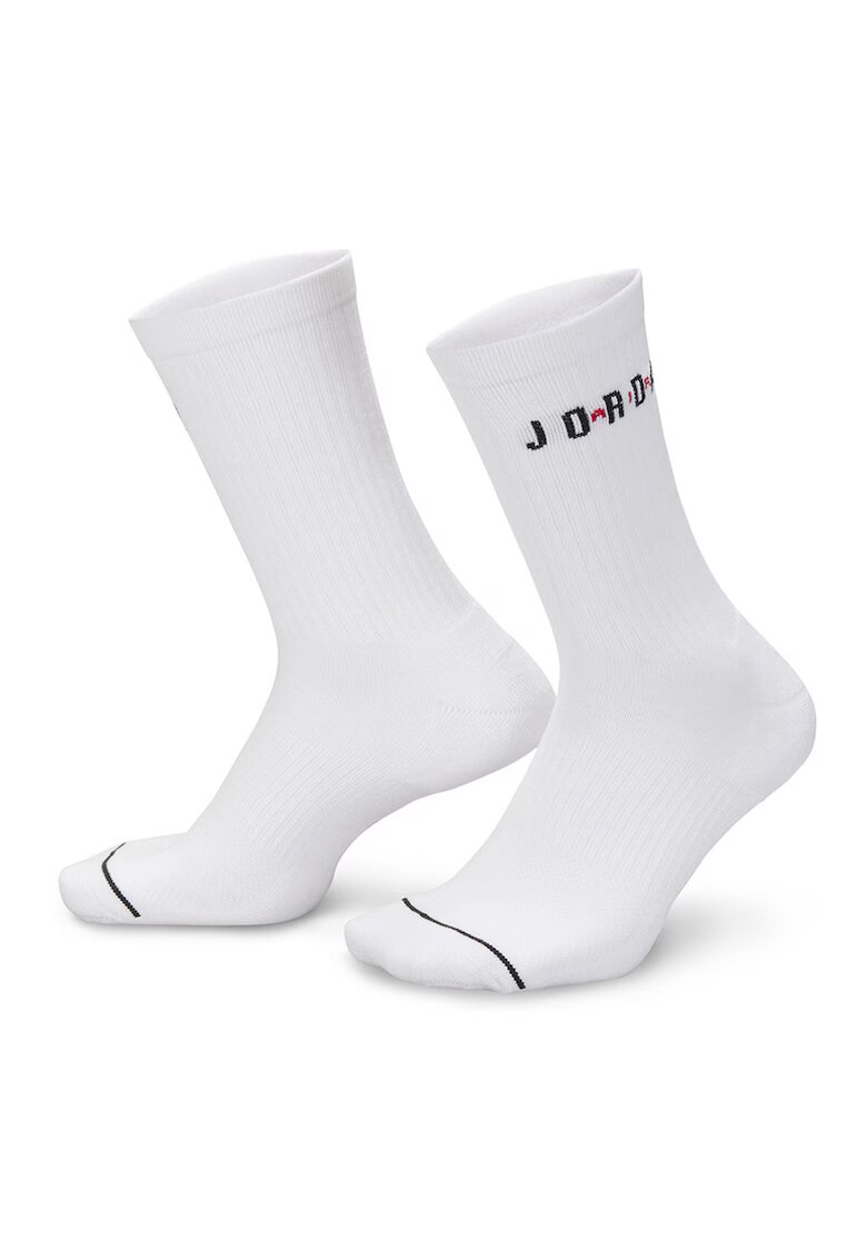 Nike Set de sosete lungi pentru baschet Jordan - 6 perechi - Negru stins/Alb optic