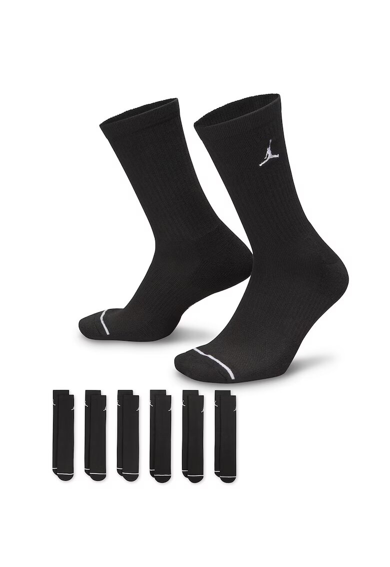 Nike Set de sosete lungi unisex cu logo - pentru baschet - 6 perechi - Negru
