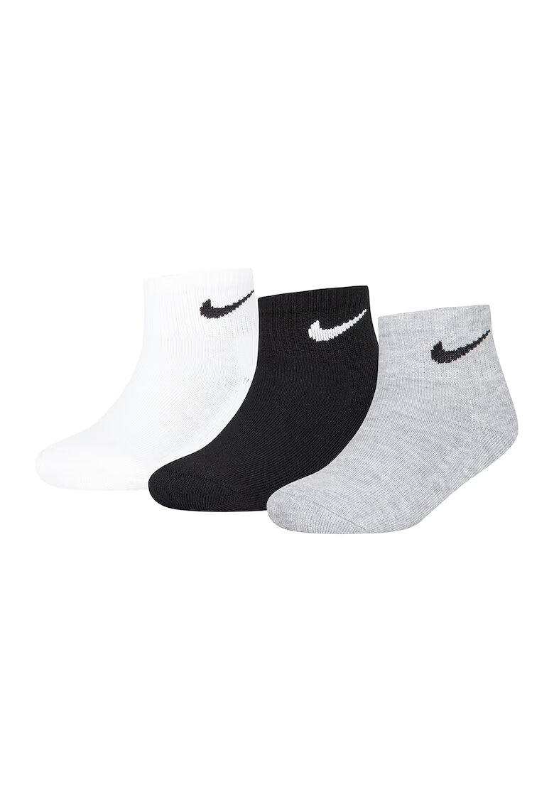 Nike Set de sosete pana la glezna - 3 perechi - Alb/Negru/Gri