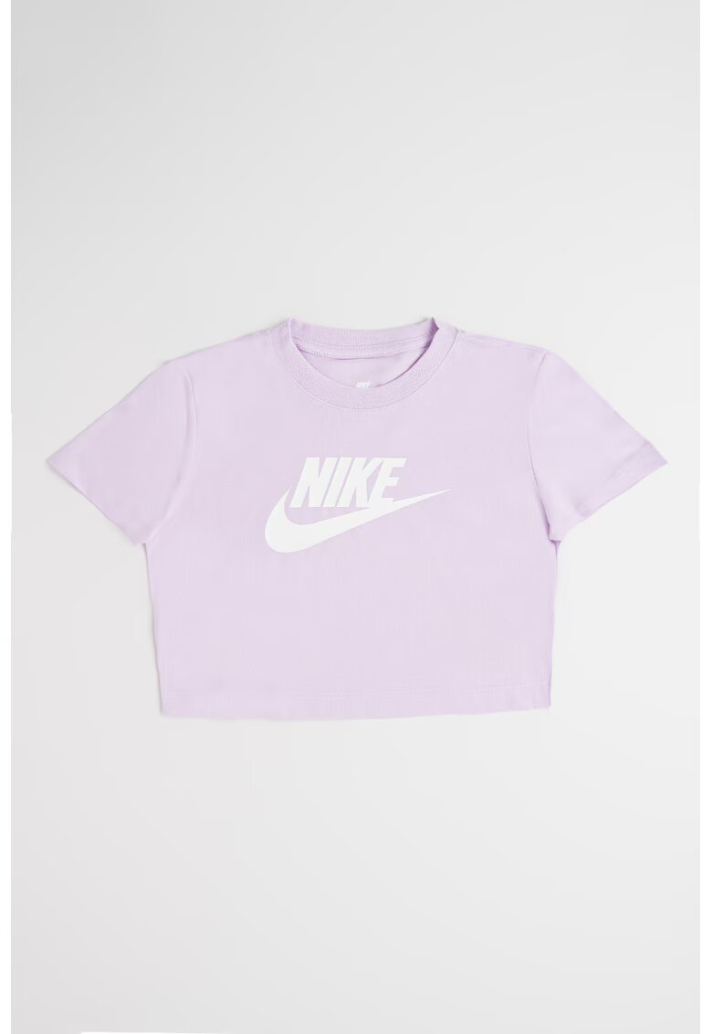 Nike Tricou crop cu decolteu la baza gatului - Violet prafuit