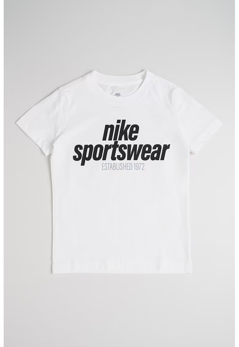 Nike Tricou de bumbac cu imprimeu contrastant - Negru/Alb optic