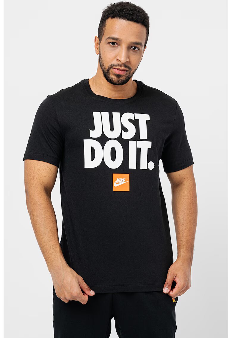 Nike Tricou regular fit din bumbac cu imprimeu Sportswear - Negru