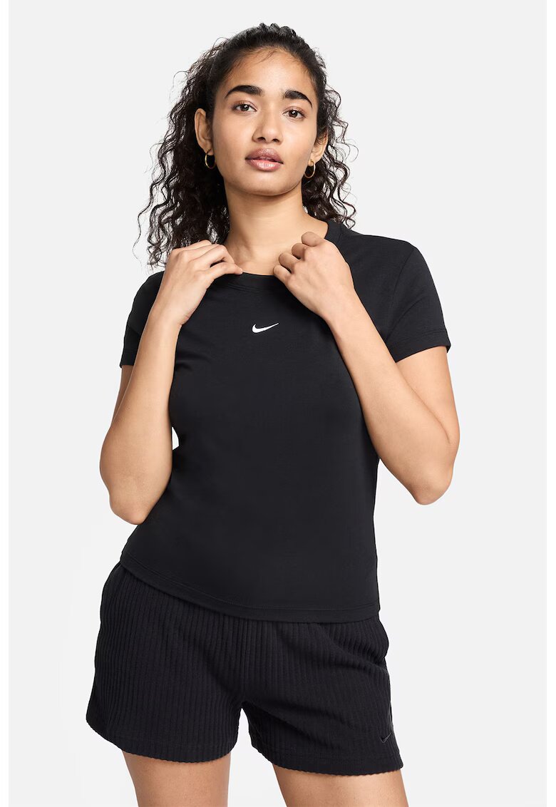 Nike Tricou slim fit din amestec de modal - Negru/Alb optic