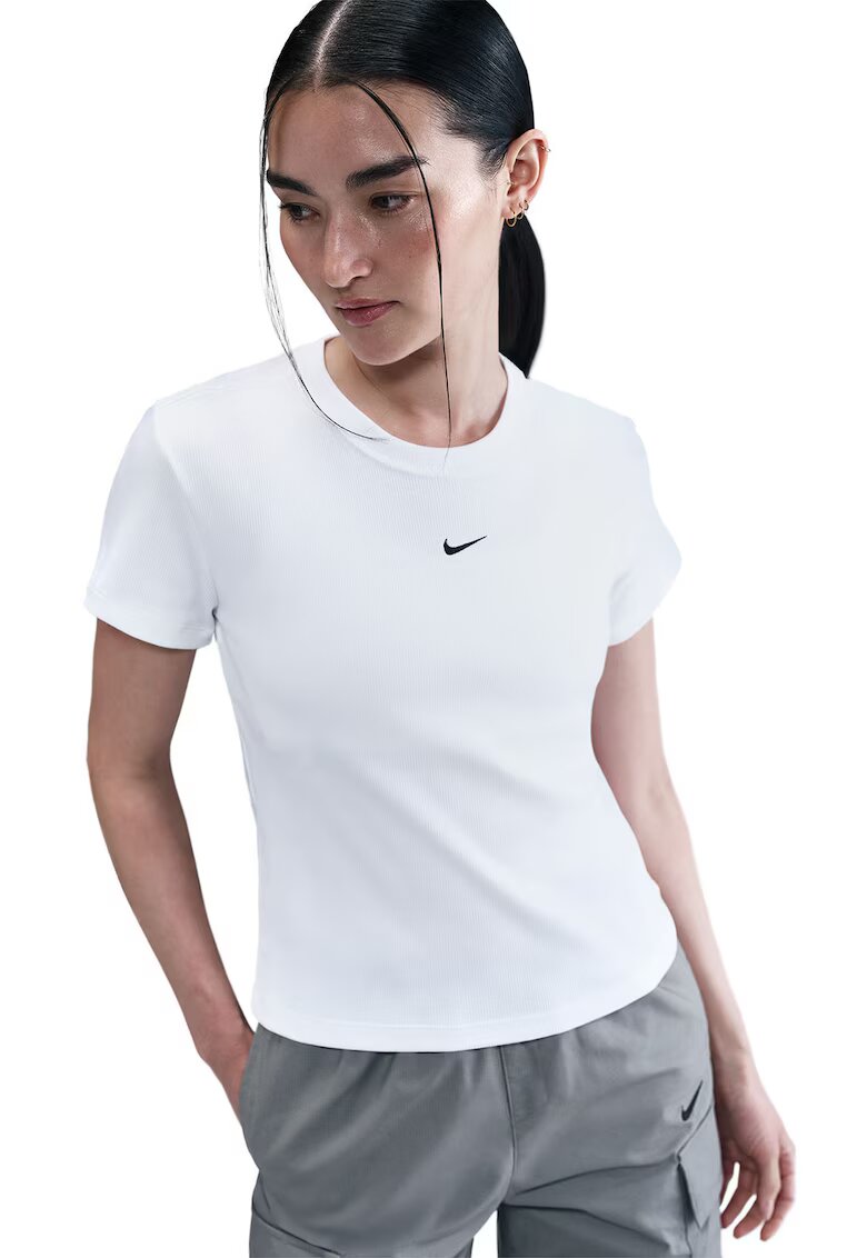 Nike Tricou slim fit striat - Alb optic