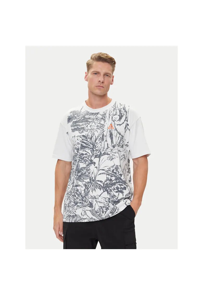 Nike Tricou sport barbati cu imprimeu - alb - bumbac
