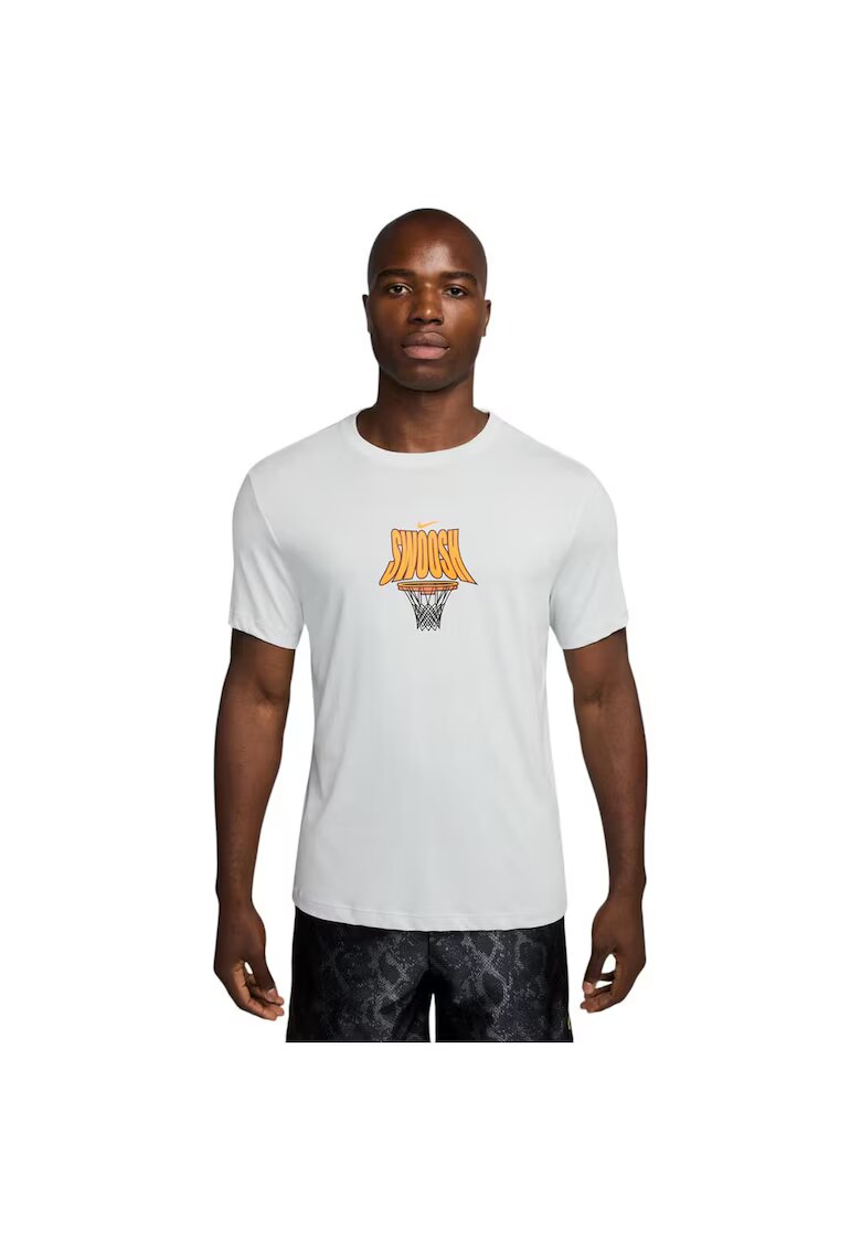 Nike Tricou sport barbati Dri-FIT - usor - respirabil - alb - bumbac si poliester