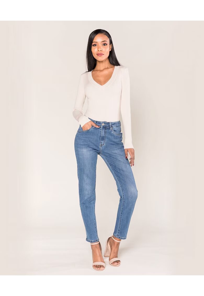 Nina Carter Blugi Dama albastri - Push-up Skinny P076-5A M7 16819 - Albastru