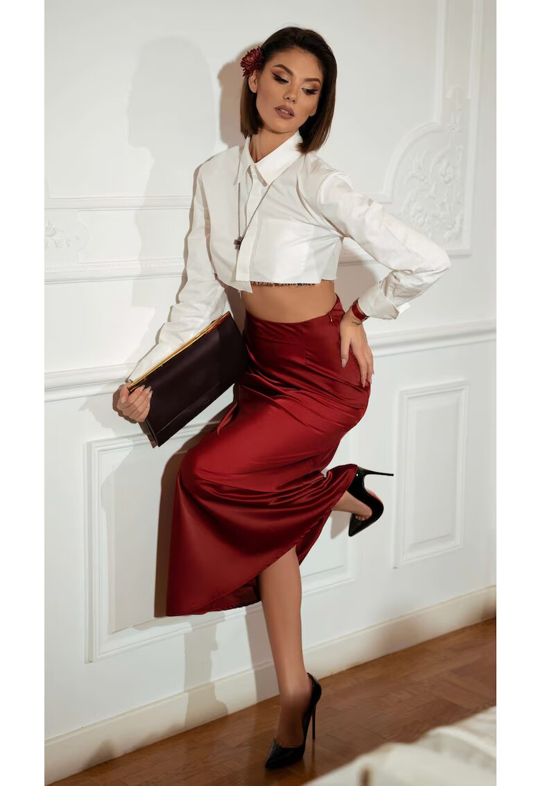 Nympha Clothing Fusta Maxi Eleganta - Burgundy - Moon