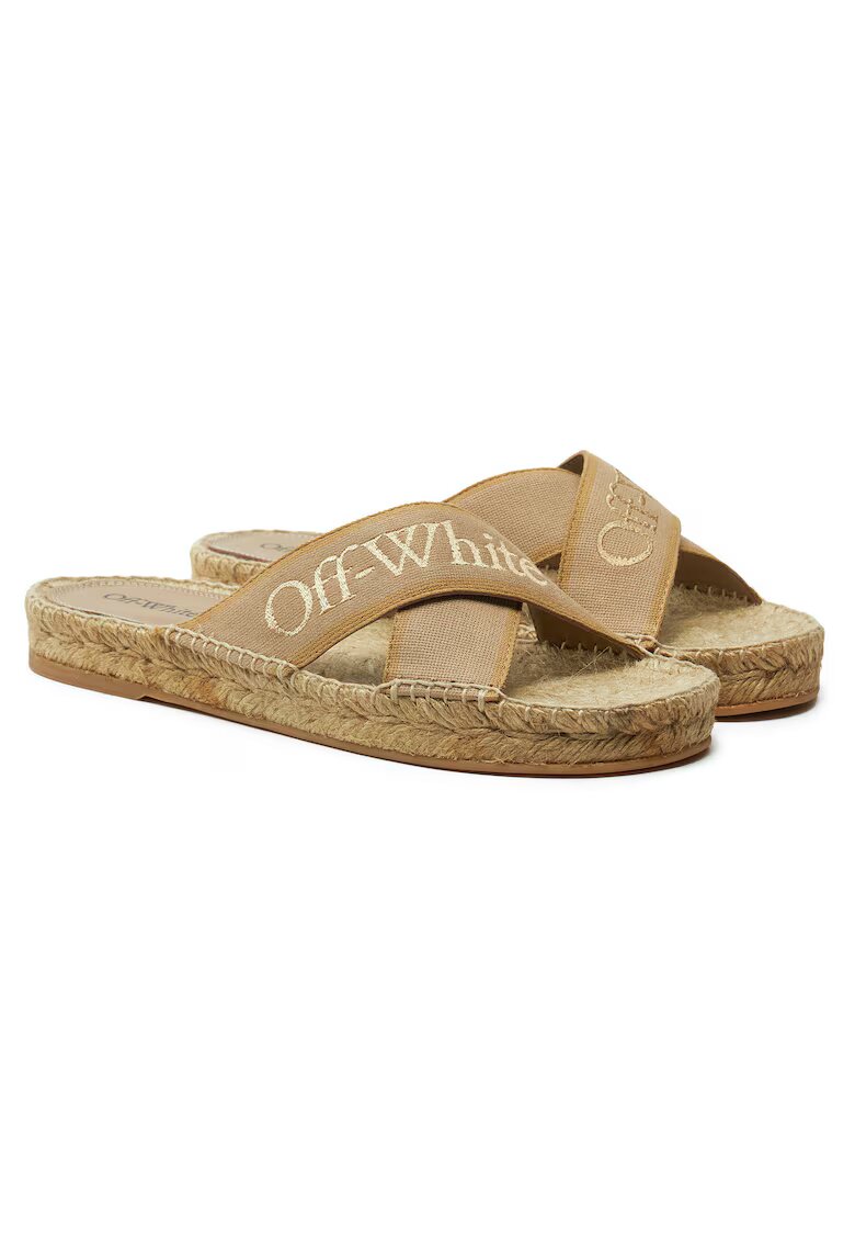 OFF-WHITE Slapi bej - tesatura - pentru femei