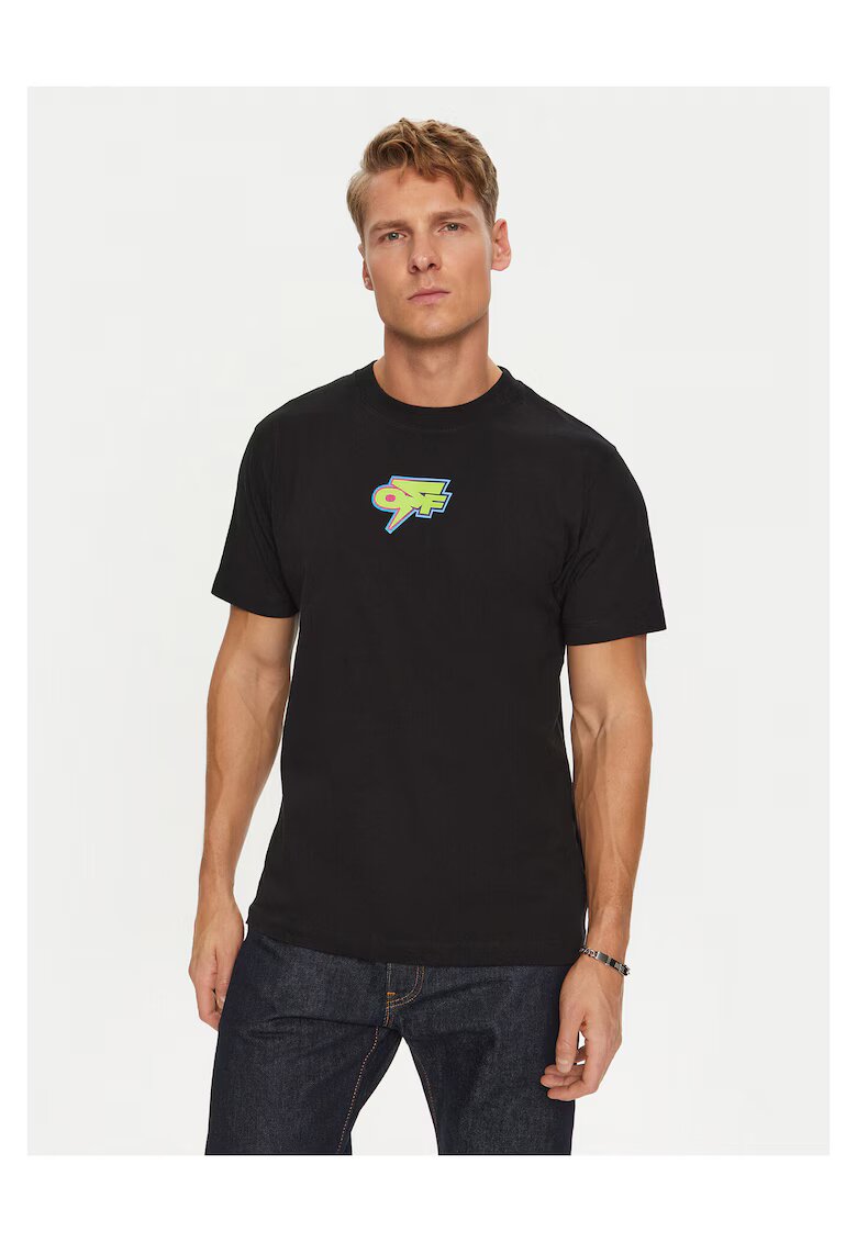 OFF-WHITE Tricou barbati negru - bumbac