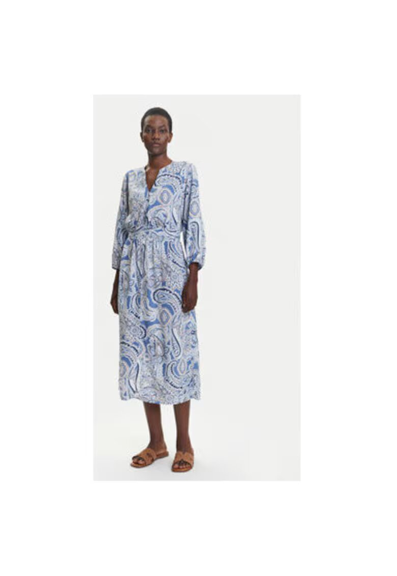 Olsen Camasa stil rochie dama 13002020 - Viscoza - Albastru - Albastru