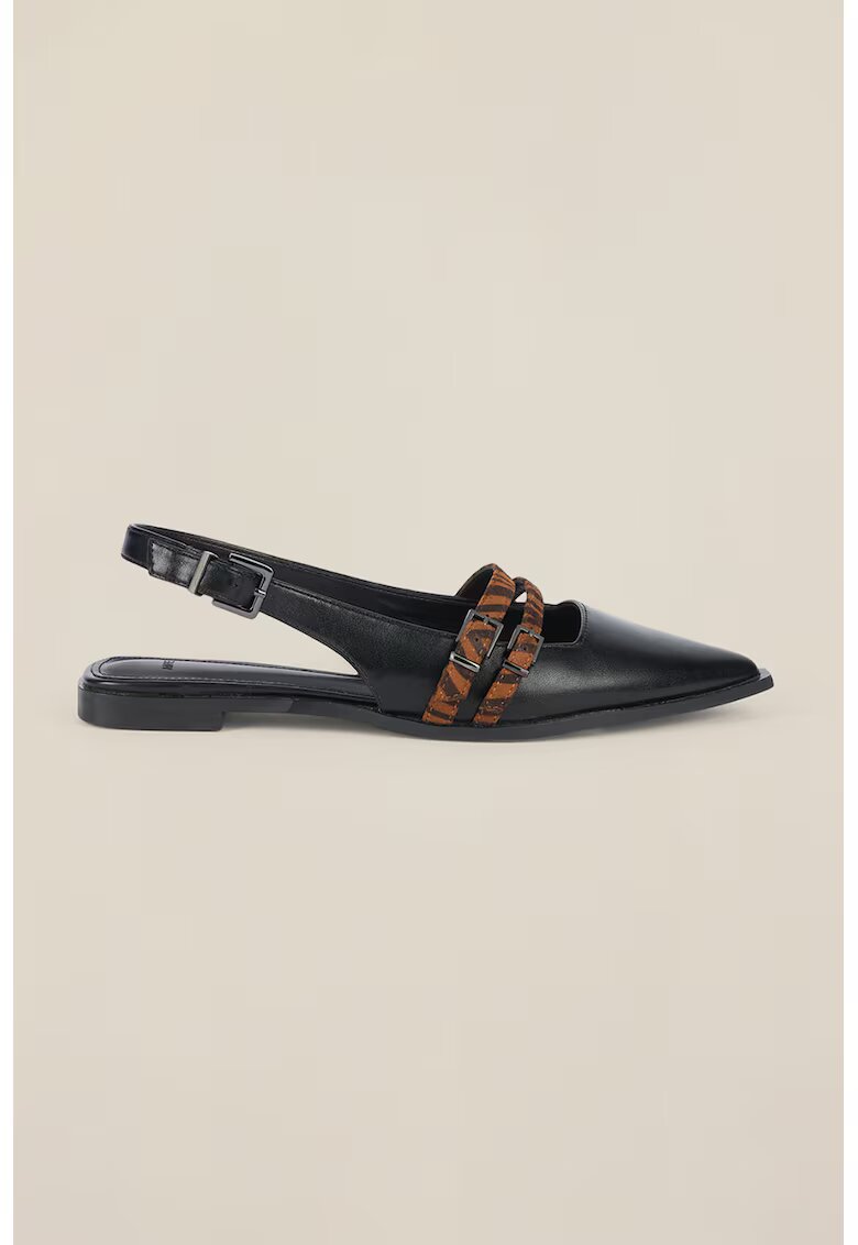 Oltre Balerini slingback din piele ecologica - Negru