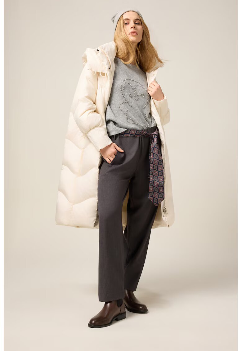 Oltre Pantaloni cu cordon cu model - Gri inchis