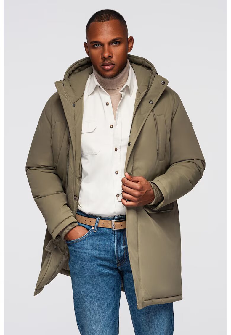OMBRE Geaca parka lunga clasica OM-JAPJ-0313