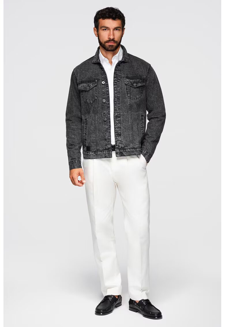 OMBRE Jacheta din denim cu buzunare frontale - Negru stins