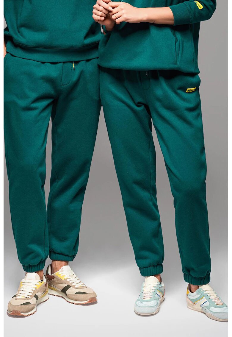 OMBRE Pantaloni de trening unisex cu model uni - Verde englez