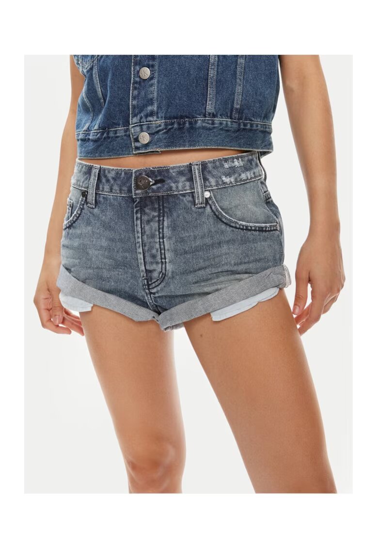 One Teaspoon Pantaloni dama - 7194 - Bumbac - Albastru
