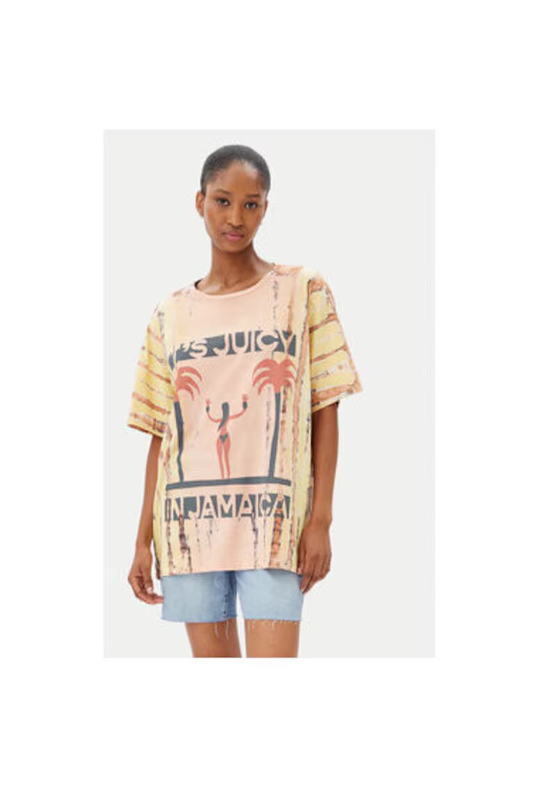 One Teaspoon Tricou dama 26940 - Bumbac - Portocaliu - Portocaliu