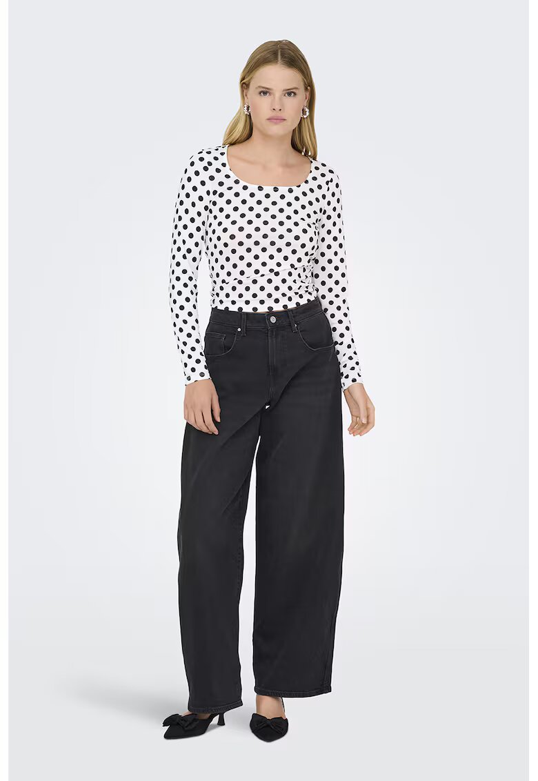 Only Blugi cu croiala ampla - Negru stins