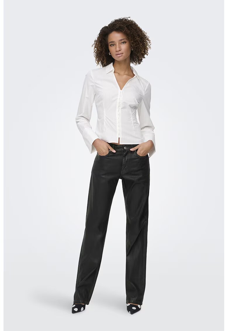 Only Blugi drepti cu aspect peliculizat - Negru