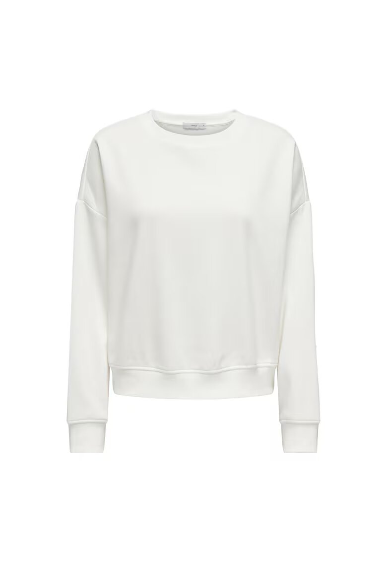 Only Bluza de trening relaxed-fit cu decolteu la baza gatului - Alb