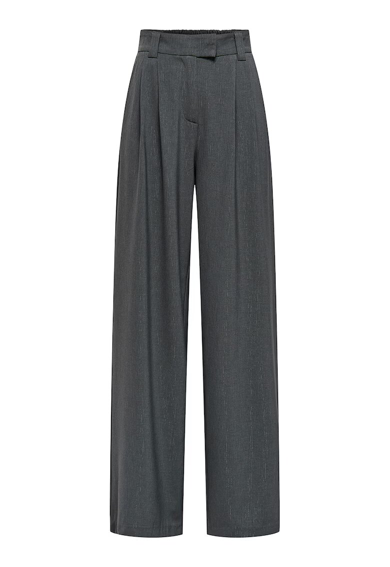 Only Pantaloni cu aspect stralucitor si dungi discrete - Gri