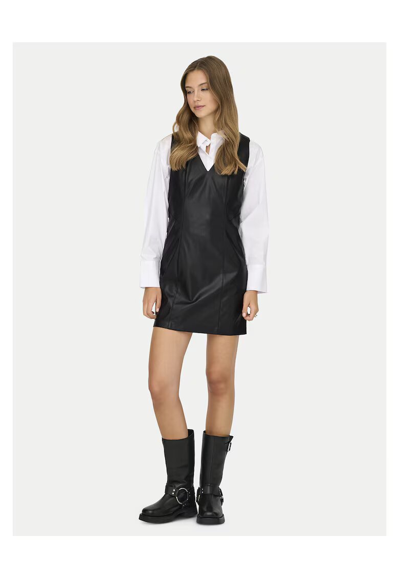 Only Rochie din piele ecologica - negru