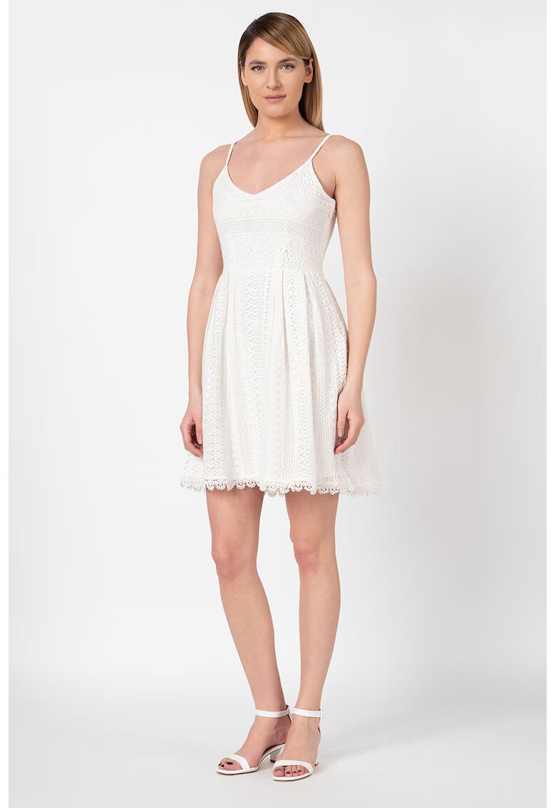 Only Rochie mini din dantela cu pliuri inversate Helena - Alb