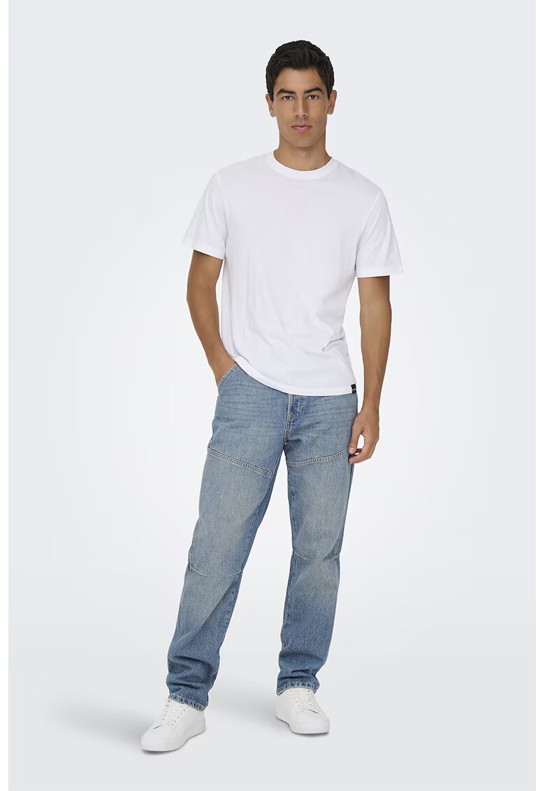 Only & Sons Blugi cu croiala dreapta si talie medie - Albastru deschis