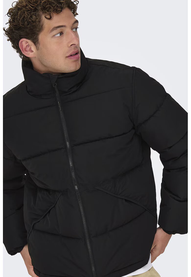 Only & Sons Geaca matlasata cu vatelina - Negru