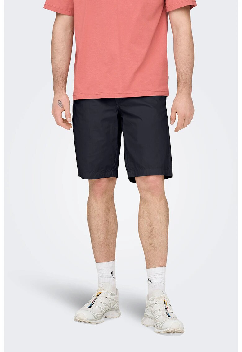 Only & Sons Pantaloni scurti din bumbac cu snur - Albastru ultramarin