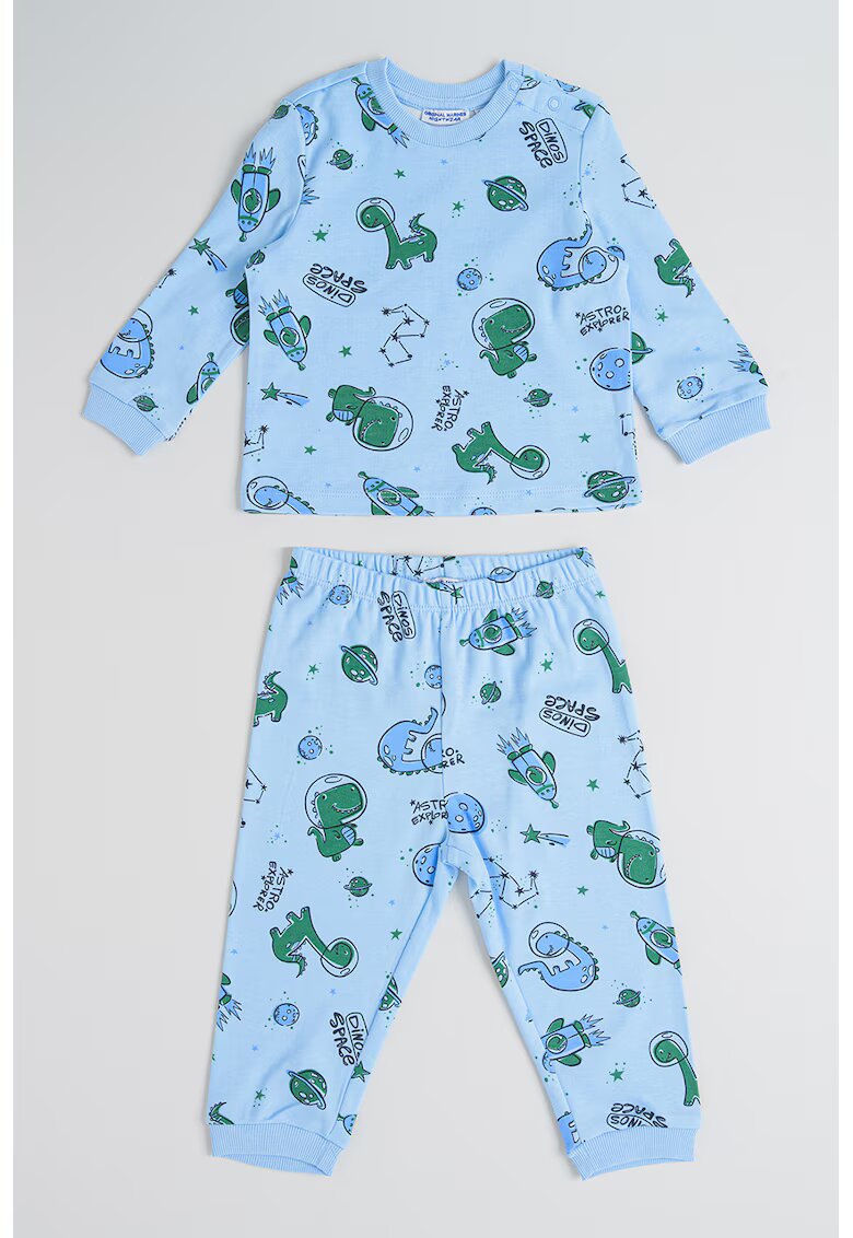 Original Marines Pijama lunga cu model - Verde/Albastru deschis