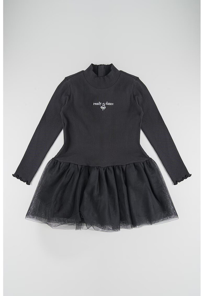 Original Marines Rochie evazata cu terminatie din tul - Negru