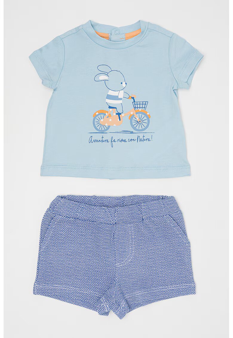 Original Marines Set de tricou de bumbac si pantaloni scurti - 2 piese - Alb/Albastru deschis
