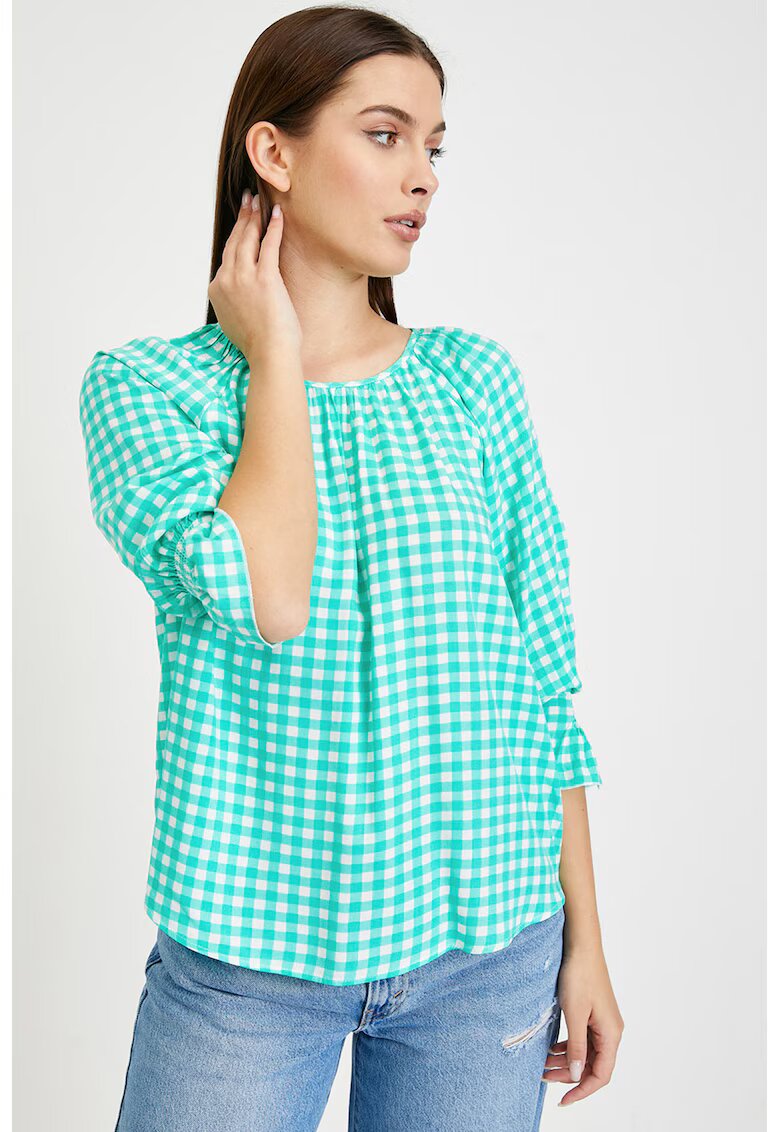 orsay Bluza cu maneci lungi Gingham - Verde deschis