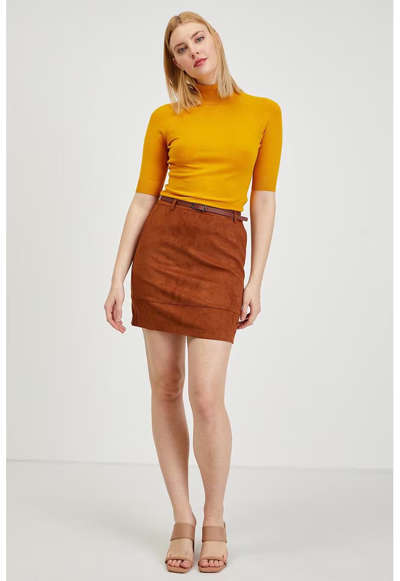 orsay Fusta scurta catifelata - Caramel