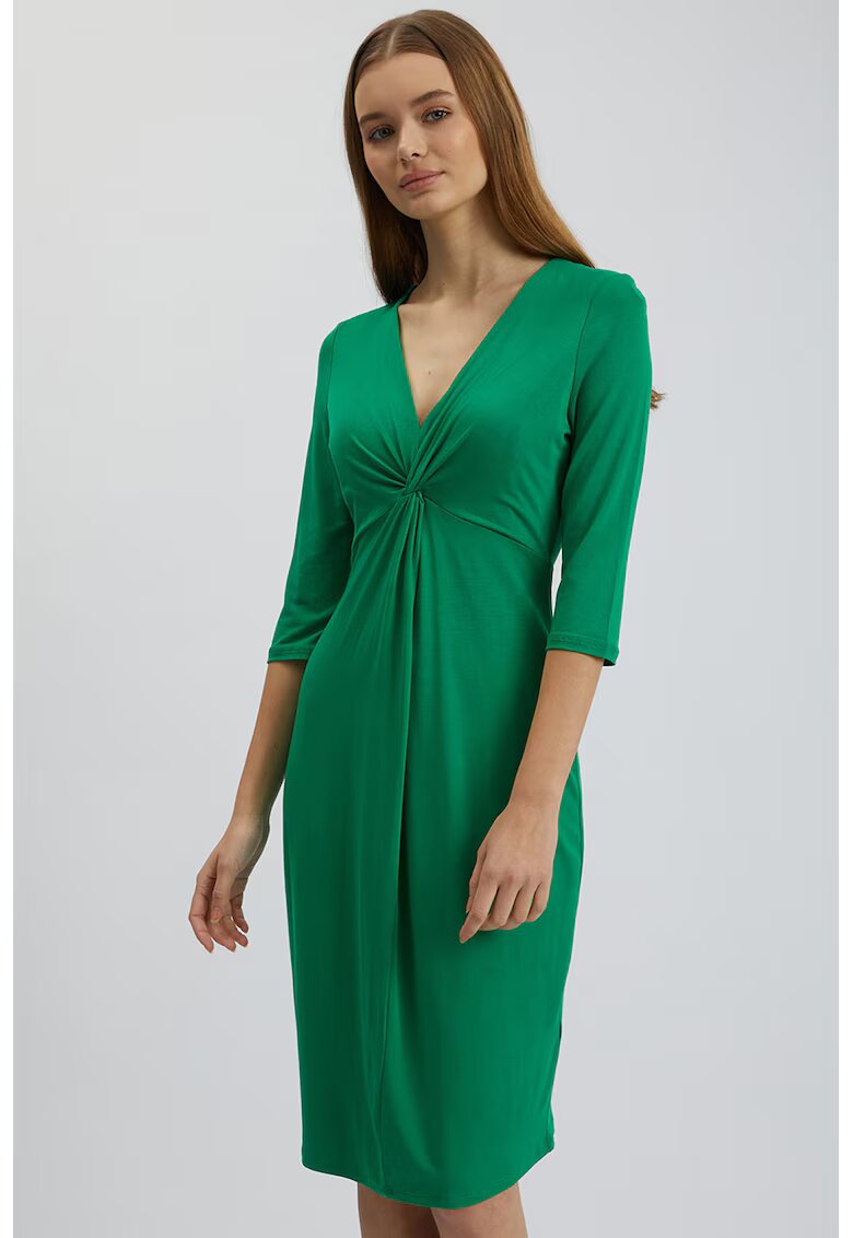 orsay Rochie cu decolteu in V si maneci medii - Verde