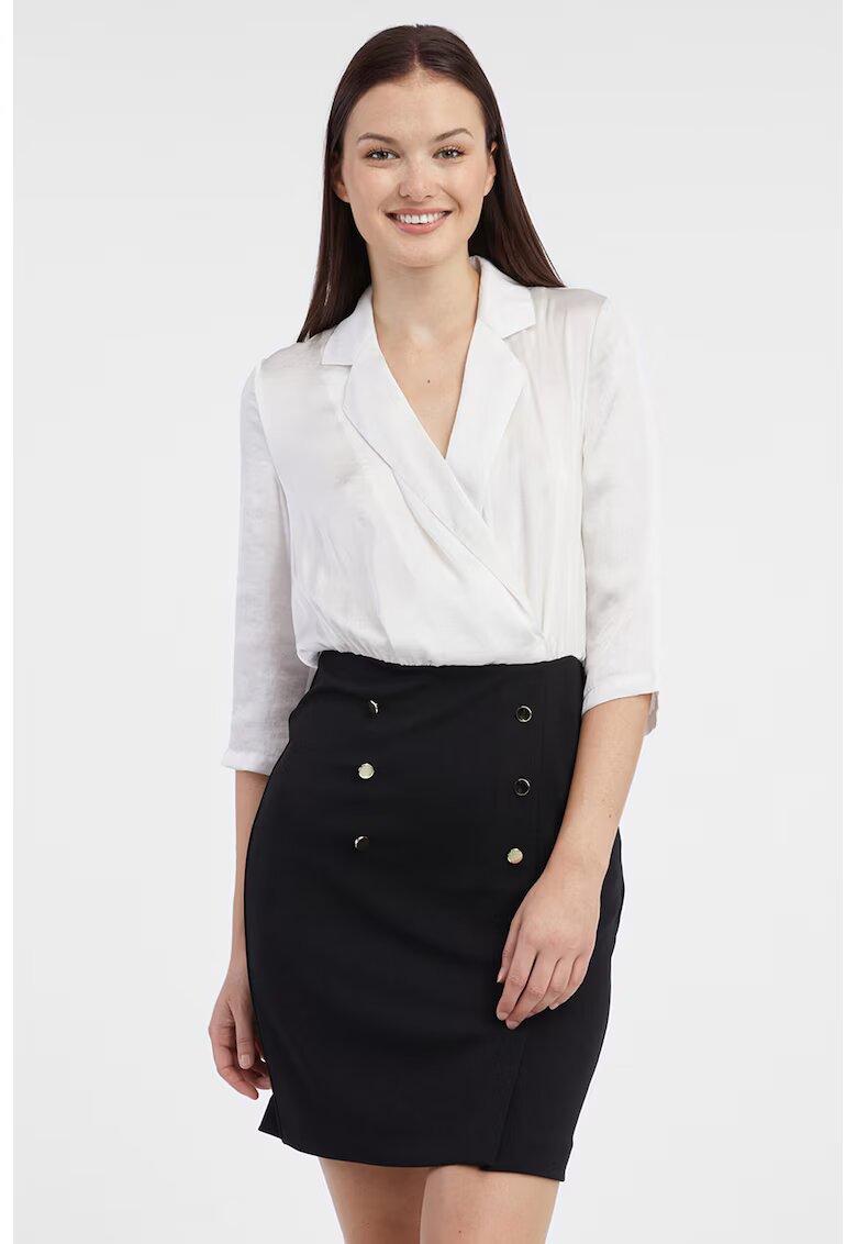 orsay Rochie cu design 2-in-1 - Alb/Negru