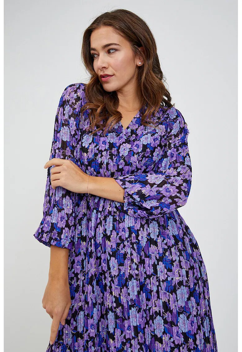 orsay Rochie midi cu pliuri - Lila/Albastru