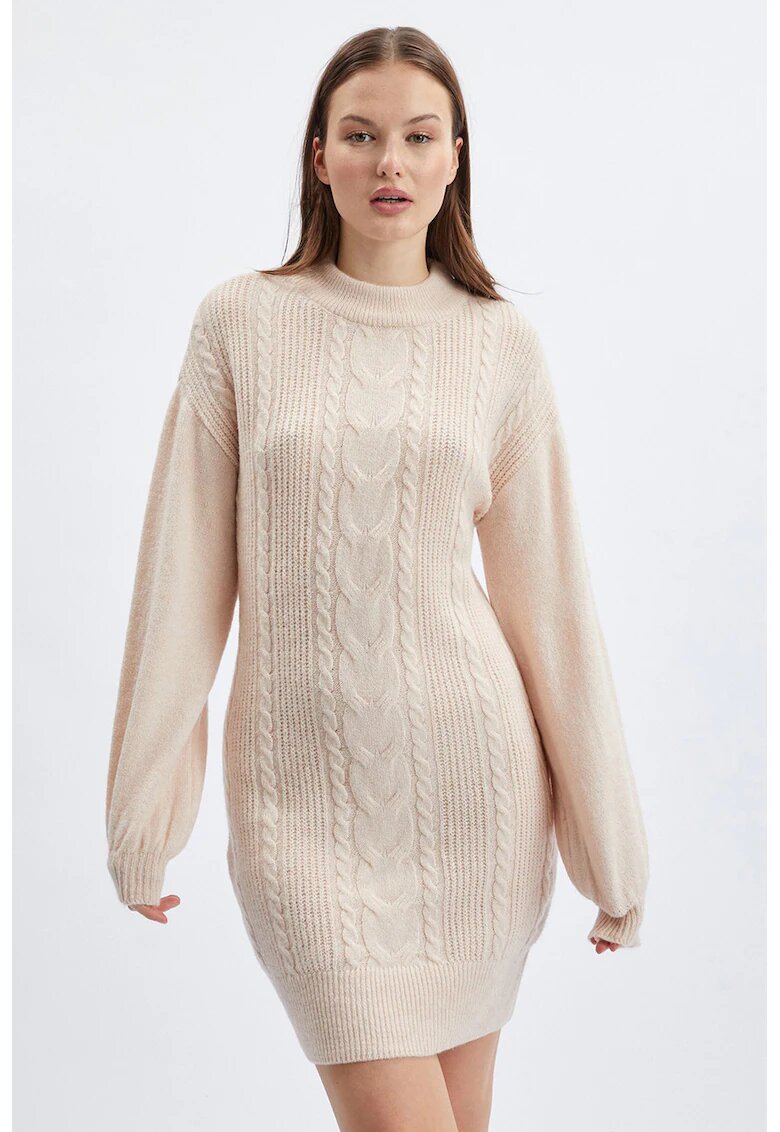 orsay Rochie-pulover cu torsade - Crem
